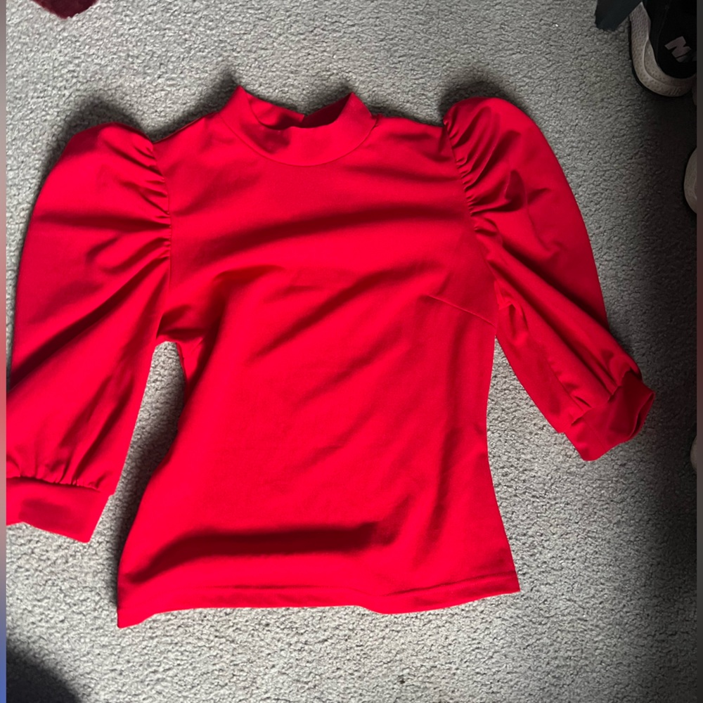 Red Puff Sleeve Top